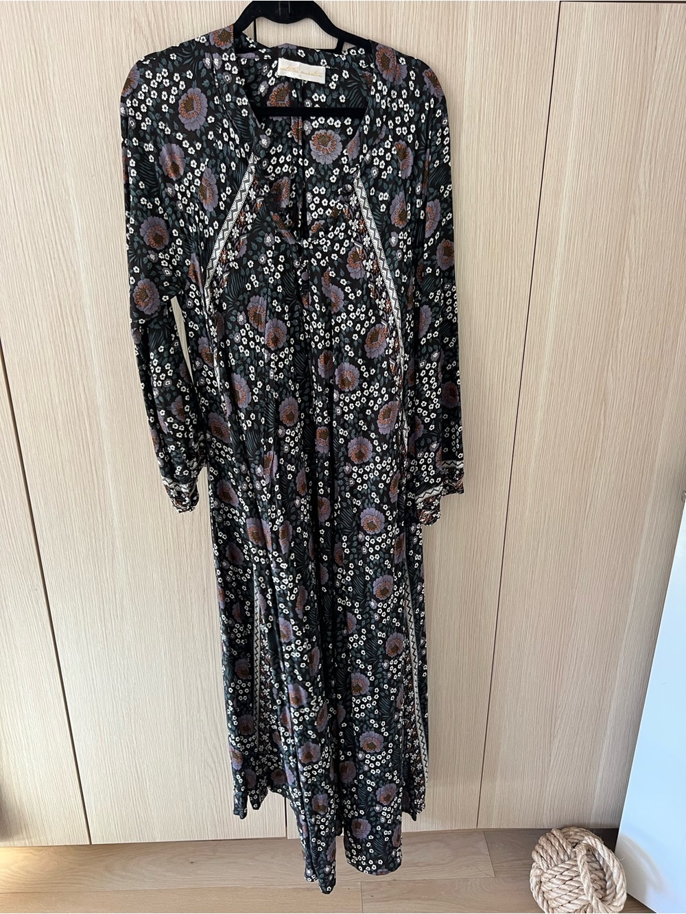 Natalie Martin Fiore Floral Long Sleeve Maxi Dress